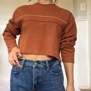 RUSTY ORANGE CROP SWEATER sold